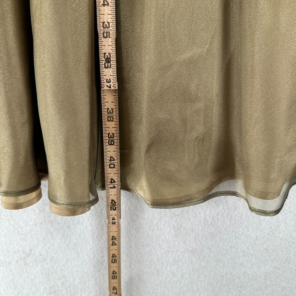 VTG Metallic Satin Tulle Maxi Skirt Gold‎ Champagne Sheen SMALL Christmas READ - Picture 9 of 10